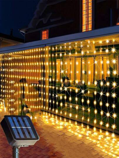 1pc Solar Powered String Lights, Waterproof, Solar Rechargeable Fairy Lights For Outdoor Home Yard Patio Garden Wedding Decor, Suitable For Celebration, Garden, Balcony, Holiday, Office, Bedroom, Party, Restaurant