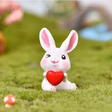 6pcs Resin Bunny Figurines Set - Indoor & Outdoor Rabbit Decor For Various Room Types - Easter Party Decorations & Gifts - No Electricity Needed - Multicolor - View 9