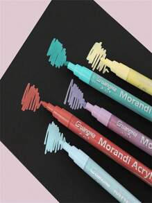 Juego de 24 colores del sistema de color Morandi, bolígrafos marcadores acrílicos a base de agua para dibujo y grafiti