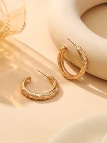 1 Pair Women's Elegant Minimalist Luxury Gold Crescent Moon & Heart Shaped Stainless Steel Earrings, Suitable For Concerts, Parties, Banquets, Holiday Gifts