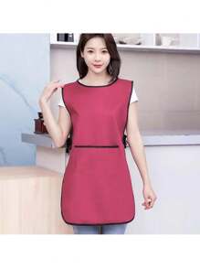 一件防水防油带口袋烹饪围裙，可调节厨房围裙连体衣，烹饪背心，适合家庭、餐厅和咖啡馆使用。 - 彩色 - 查看 15