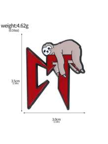 1pc Geometric Cartoon Character Quote Decorative Brooch, Zinc Alloy Material For Bag, Clothing, Accessory - A - View 8