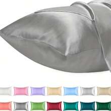 1 funda de almohada de satén para el cabello similar a fundas de almohada de seda para la piel, fundas de almohada suaves y sedosas, regalos para ella o él PJ1S - Marina de - Ver 5