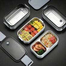 Hộp đựng thức ăn trưa bằng thép không gỉ 304 cho người lớn trẻ em trường học văn phòng 2 lớp có thể hâm nóng bằng lò vi sóng, hộp đựng thực phẩm Bento di động - Nhiều màu - Xem 5