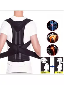 Correttore posturale ComfortFit per uomo e donna - Regolabile, ortopedico traspirante - Supporto senza cuciture per schiena superiore, colonna vertebrale, collo e spalle - Ideale per uso quotidiano, stabilizzazione clavicolare - Promuove una postura sana, previene l'incurvamento degli accessori per palestra Fajas lumbari