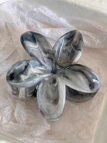 3pcs/1pc Women 3.03in/7.7cm Pink, Blue, Black & White Mixed Color Lightweight Plastic Hair Clips, Fashion Versatile High-End Elegant Minimalistic Plain Color Hair Claws Suitable For Daily Outing, Casual, Party, Commuting, Vacation, Ponytail, Bun Hair Styling, Washing Face, Makeup