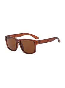 1pc Men's Square Double-Bridge Thick Frame Classic Personalized Stylish Retro Casual Daily Polarized Fashion Fashion Glasses