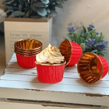 50pcs Round Cake Cupcake Paper Baking Cups, Heat-Resistant Disposable Cupcake Holders With Lids, Muffin Cups For Christmas, Halloween, Thanksgiving Party Cakes