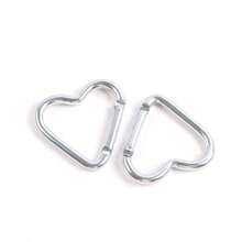 1pc/5pcs/10pcs Heart Shaped Spring Carabiner, Aluminum Alloy Clip,Unisex For Outdoor Climbing Backpack, Everyday Small Gift