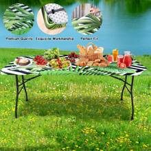 1pc Spandex Picnic Table Cloth, Elastic Fitted For 6ft Rectangle Tables, Washable Stretch Patio Table Cover For Outdoor, Camping, Banquet And Parties