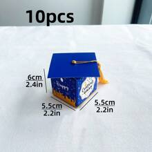 10pcs 2025 Graduation Cap Gift Box, Graduation Celebration Party Packaging Box, Square European Style Mortarboard Box For Graduation Favor, Creative Tassel Box Personalized Graduation Season Small Gift Box - Paper - View 19
