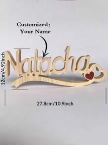 定制英文名字木质花卉摆件，温馨家居装饰，适用于客厅、卧室、书桌，母亲节、父亲节、情人节、生日、周年纪念日、朋友、情侣、毕业典礼、圣诞节等场合，也是一份高档礼物、圣诞礼品用品和旅行收纳用品的理想之选。 - 原木色 - 查看 13