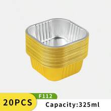 10/20pcs Assorted Sizes Gold Rectangular Aluminum Foil Take-Out Boxes, Aluminum Foil Baking Trays, Food Containers, Suitable For Baking, Heating, Storage, Preparing Food For Outdoor