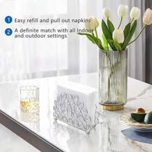 WAXJJDW Giá để khăn ăn thẳng đứng hình bầu dục pha lê vàng/bạc, Nhà hàng sang trọng, Khách sạn, Câu lạc bộ Giá để khăn ăn bằng kim loại, Kẹp khăn ăn tinh tế cho bàn ăn - Nhiều màu - Xem 4