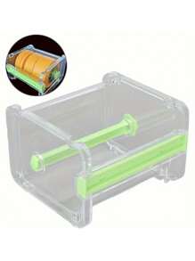 Acrylic Tape Dispenser With Cutter Box, Transparent PP Material, 2.56" Diameter, 2.95" Width, DIY Tool For Model Making And Crafts, Ideal Choice For Artisans And Hobbyists - Multicolor - View 5