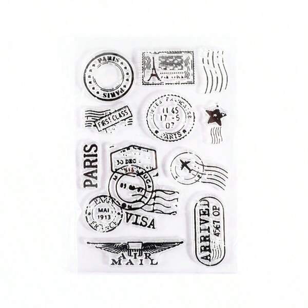 1pc/Pack Retro Plant Decoration Transparent Silicone Stamp For Scrapbooking, Planner Accessories,Back To School,School Supplies