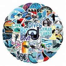 55pcs Diving Graffiti Stickers Decorative Luggage Phone Personalized Stickers - Multicolor - View 6