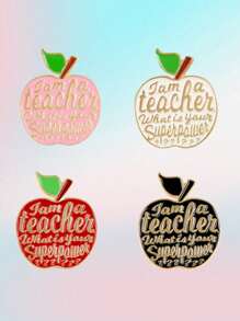 1 Stück ideale Apfel Brosche, 4-farbiger Apfel Emaille Pin, Schmuckaccessoire geeignet als Festivalgeschenk