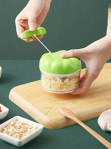 1pc Manual Garlic Press, Garlic Mincer, Garlic Crusher, Small Cooking Machine, Catering Grinder, Handheld Garlic Grater, Onion Chopper, Vegetable Cutter, Food Processor Accessory, Vegetable Slicer, Whisk, Mini Meat Grinder, Easy To Clean Multi-Functional Kitchen Tool, Plastic Material