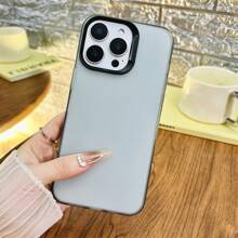 Funda de teléfono antideslizante mate transparente/negra compatible con 15 Pro Max/16/14/13/12/X/16 Pro, de marco grande de textura mate minimalista y nueva, suave