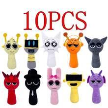 10PCS Sprunki Plush Stuffed Dolls Game Toys Cartoon Cute Soft Stuffed Incredibox Pillow Toy Kids Birthday Christmas Gifts