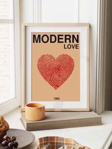1pc,Text Printing, Modern Style Canvas Mural, Love Theme, Frameless, Indoor Use, Vertical, Home Office Decoration - Multicolor - View 4