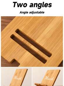 1 Customizable Wooden Mobile Phone Stand, 1 Adjustable Multi-Angle Desktop Stand, Compatible With Smartphones For Home And Office Use, Slouchy Wooden Mobile Phone Stand, Detachable Mobile Phone Stand For Live Streaming And Watching TV Series, Slouchy Simple Creative Solid Wood