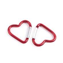 1pc/5pcs/10pcs Heart Shaped Spring Carabiner, Aluminum Alloy Clip,Unisex For Outdoor Climbing Backpack, Everyday Small Gift