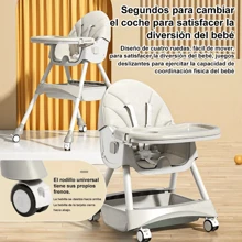 Silla Periquera Portatil De Comer Para Bebe Plegable Asiento,Asiento para niños - Beis - Ver 4