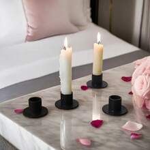 2/4pcs Candle Holders, Round Candle Holders, Center Pieces, Candlelight Dinner Photo Props, Wedding Anniversary Birthday Date Night Decor, Dining Table Living Room Home Decor, Halloween Christmas New Year Decoration
