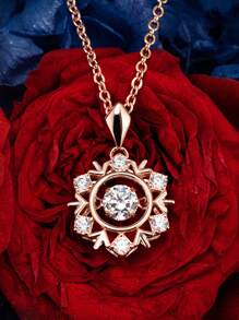 1 件 S925 银雪花吊坠防过敏项链，送给女性的优雅礼物 - 玫瑰金 - 查看 3