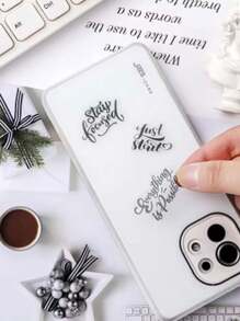 4 件励志单词和短语贴纸，适用于剪贴簿、励志语录贴纸、休闲俚语贴纸