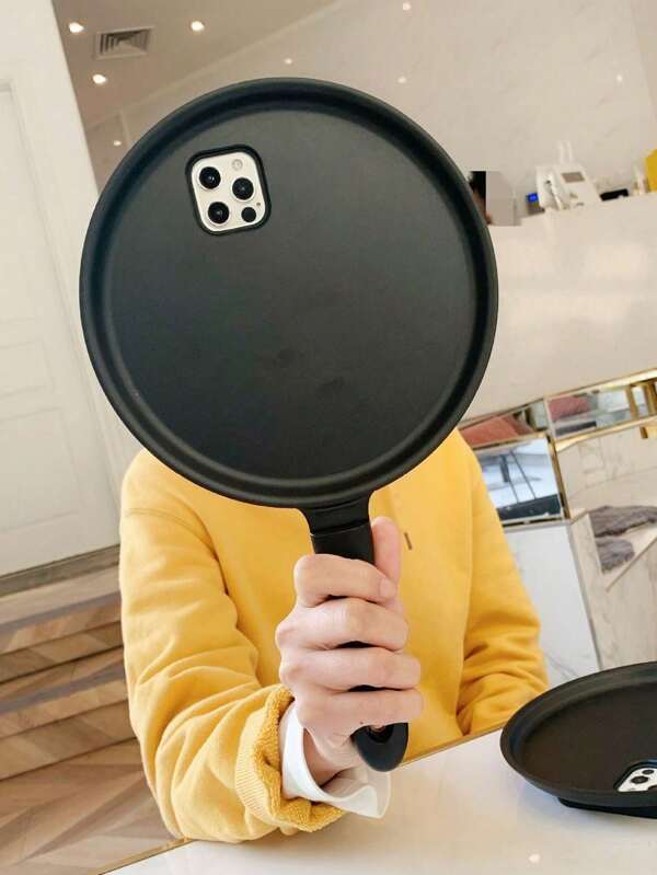 Funny Phone Case,Ugly Phone CaseCreative Frying Pan Design Anti-Drop PC Phone Case, Compatible With IPhone