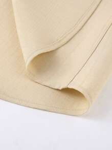 1 pièce Chemise à col montant à manches longues beige pour hommes, top polyvalent décontracté chic, coupe slim anti-froissage facile d'entretien, "Best-seller" Tenue de travail