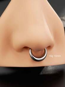 16G 医用钢厚隔膜环月形隔膜环铰链隔膜响片耳钉假量规厚隔膜银金 - 彩色 - 查看 12