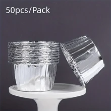 50pcs Round Cake Cupcake Paper Baking Cups, Heat-Resistant Disposable Cupcake Holders With Lids, Muffin Cups For Christmas, Halloween, Thanksgiving Party Cakes