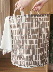 斯堪的纳维亚风格简约亚麻脏衣篮、玩具收纳箱、可折叠衣物收纳篮、防水布洗衣篮 - 彩色 - 查看 5