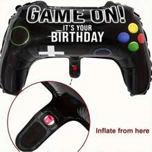 2/4/6 piezas Globos de fiesta con forma de mando de video juego, de 25 X 14.7 pulgadas, globos de lámina con forma de mando de consola para decoración de fiesta de cumpleaños y fiestas de videojuegos