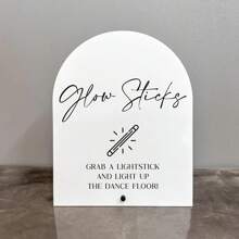 Glow Sticks Acrylic Sign, Glow Sticks Sign, Glow Sticks Wedding Sign, Dance Floor Glow Stick Sign,Light Up The Dance Floor,Grab A Glow Stick - Multicolor - View 2