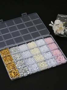 1kit Nail Pearls, 3D Nail Charms, Flatback Pearls For Crafting, Charms For Nails Design