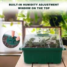 airskyce 10 Pieces Seed Starting Tray Seed Starting Kit With Humidity Cover, Plant Starting Kit And Seed Growing Basic Starting Kit - Green - View 4