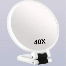 1pc 50X/40X/30X Handheld Magnifier, Double-Sided Mirror + Tweezers, 1X/40X Zoom, 360° Adjustable Handle, Foldable Travel Makeup Mirror, Handheld & Stand Design, Portable For Travel, Suitable For Daily Makeup, Shaving, Eyebrow Grooming, Great Gift - Multicolor - View 15