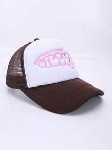 1 chiếc mũ bóng chày rỗng chữ mới cho nữ, mũ lưới màu tương phản, mũ lưỡi trai chống nắng thời trang dạo phố - nhiều màu - Xem 7