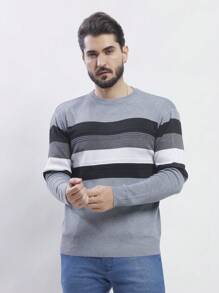 Winter/Men's Sweater Cold Jacket/Cold Sweater/Non-Embroidered Coat/Round Collar 5Colors - Light Grey - View 5