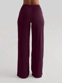 Pantalon de femme XLLAIS, mode, taille haute élastique, jambes droites longues