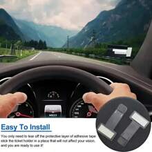 2 Giá để vé đỗ xe đa năng - Giá để thẻ cố định trên xe, Bộ sắp xếp lưu trữ - Giá để nhãn dán kính trước, Thẻ cố định trên xe, Kẹp tiền, Nhãn dán kính chắn gió, Phụ kiện xe hơi - Trong sáng - Xem 5