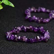 3pcs Natural Amethyst Crystal Stretch Bracelet, Bohemian Style Asymmetrical Bead Jewelry, Ideal Gift For Girlfriend And Mother, DIY Beaded Accessory, Art Craft Supplies