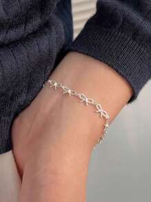 1pc Pulseira de design de borboleta romântica e rosa para mulheres, estilo country moderno, adequada para acessórios de uso diário