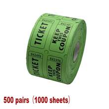 1 rollo de 1000 boletos de rifa en azul, verde y morado (múltiples opciones de color), rollo doble, boletos para eventos, entrada, recompensa de clase, recaudación de fondos y premios (500 pares), útiles escolares, de vuelta al colegio