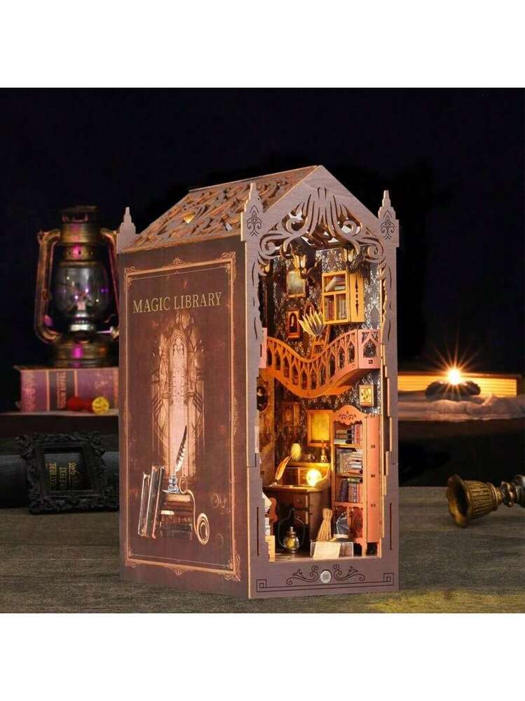 Kit Book Nook De Navidad Con Luz LED – Casa En Miniatura De Madera Para Armar, Rompecabezas 3D Con Muebles Y Accesorios, Ideal Para Regalar A Adultos